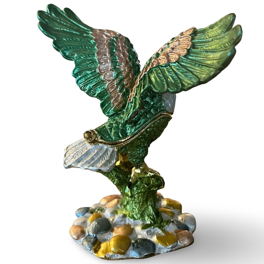 Vintage Ciel Collectibles Bald Eagle Hinged Trinket Box - Picture 6 of 10